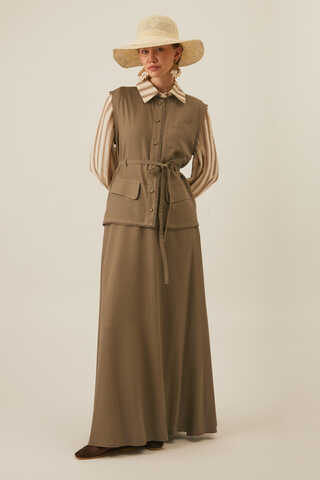 Pocketed Viscose-Linen Set – Earth Tone - 1