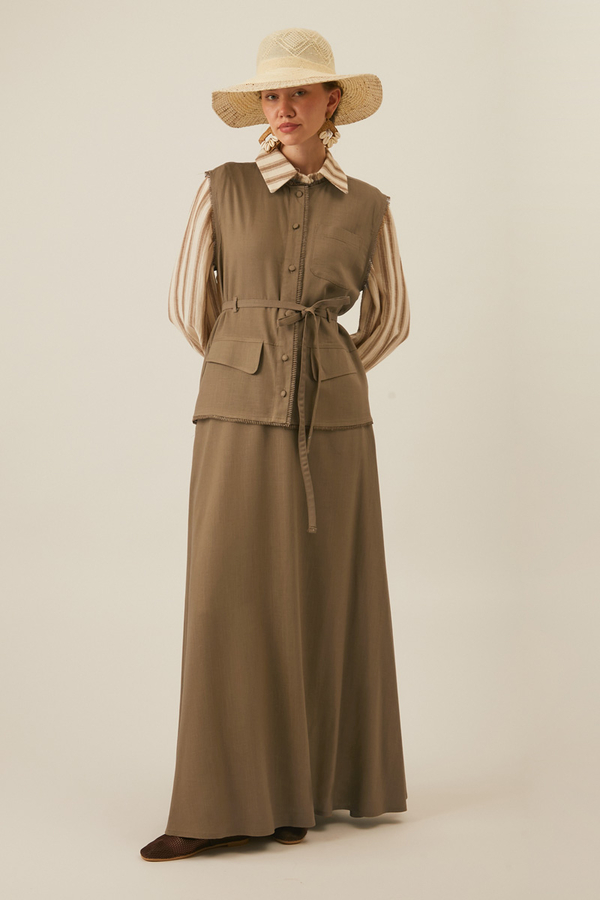 Pocketed Viscose-Linen Set – Earth Tone - 1
