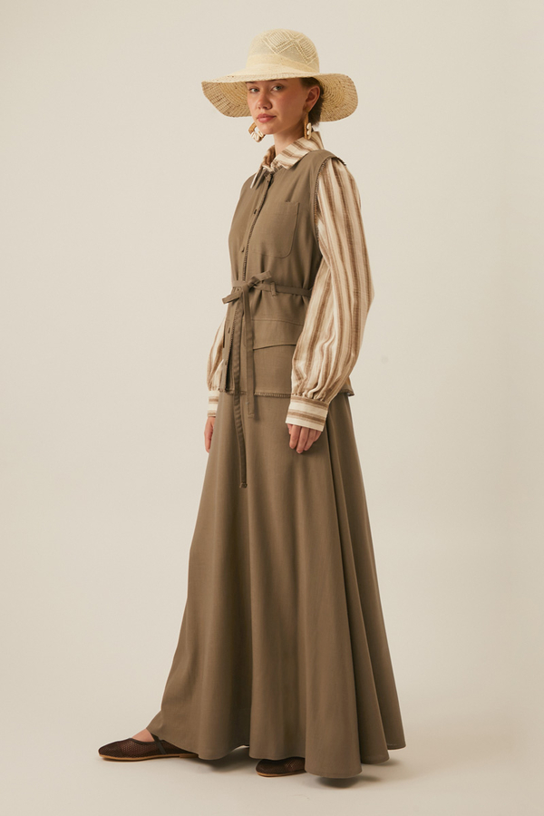 Pocketed Viscose-Linen Set – Earth Tone - 6