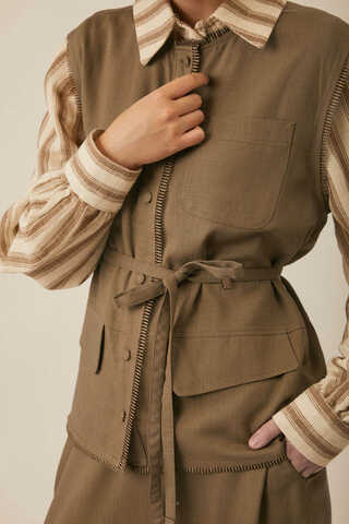 Cepli Viscon Keten Takım Toprak - 4