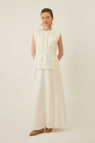 Cepli Viscon Keten Takım Beyaz - 17