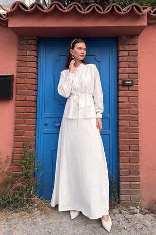 Cepli Viscon Keten Takım Beyaz - 10