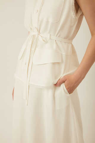 Pocketed Viscose-Linen Set White - 15