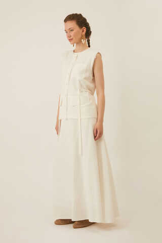 Pocketed Viscose-Linen Set White - 13