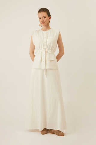 Pocketed Viscose-Linen Set White - 12