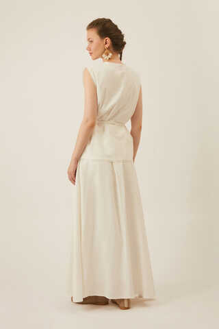 Pocketed Viscose-Linen Set White - 18