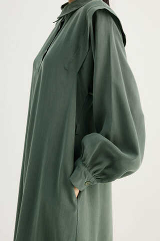 Polo Collar Dress Petrol - 4