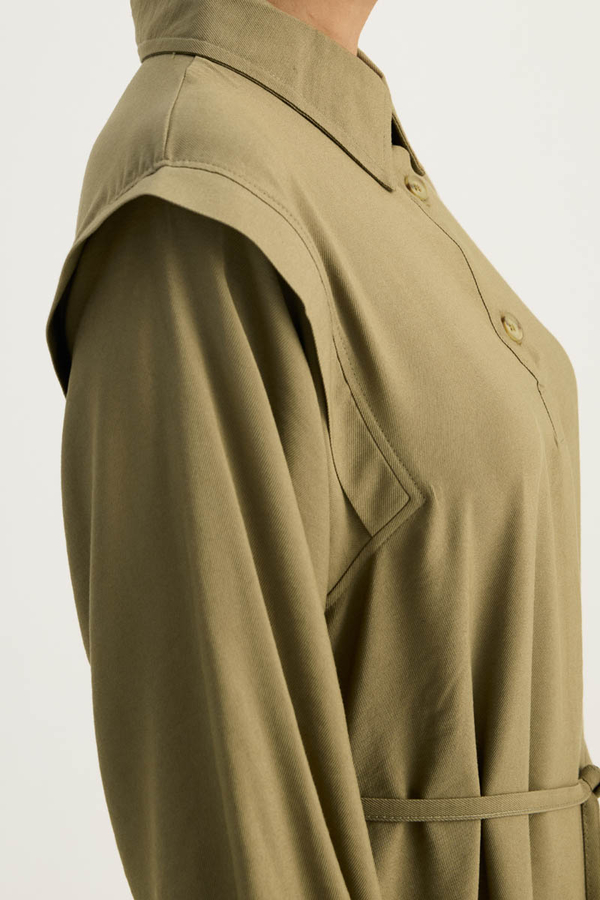 Polo Yaka Elbise Haki - 11