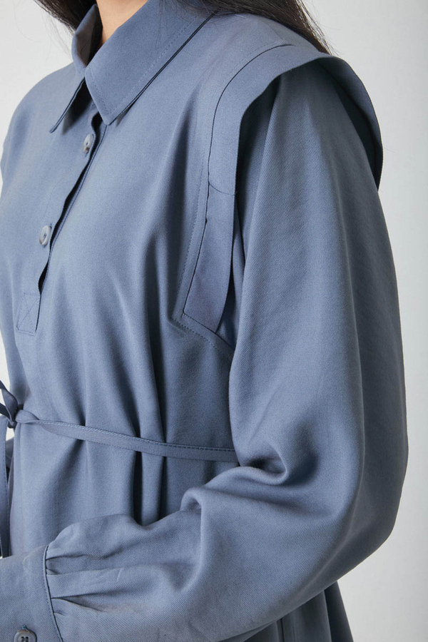 Polo Yaka Elbise İndigo - 10