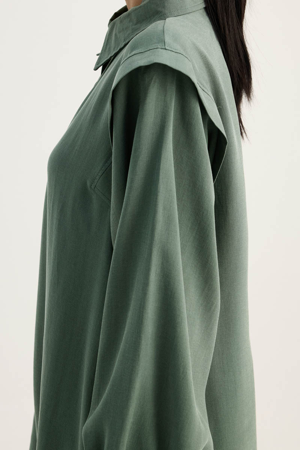 Polo Yaka Elbise Petrol - 8