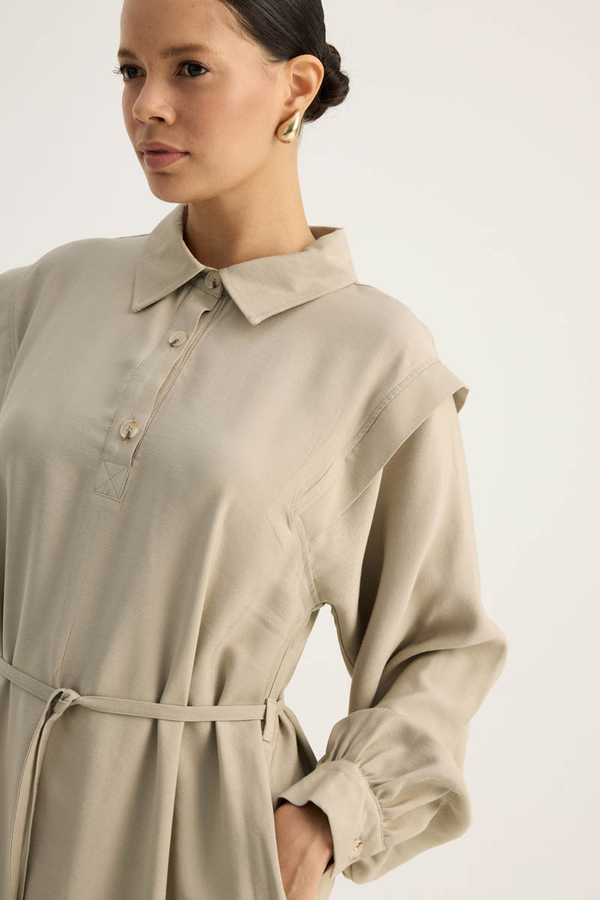 Polo Yaka Elbise Taş - 9