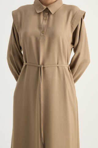 Polo Yaka Elbise Vizon - 2