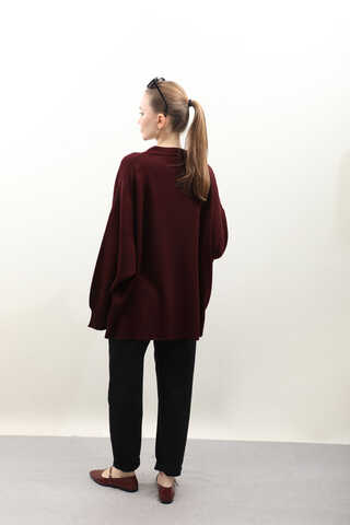 Polo Yaka Uzun Kazak Bordo - 9