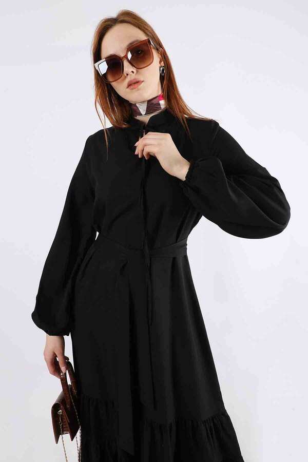 Pomegranate Belted Dress Black - 2