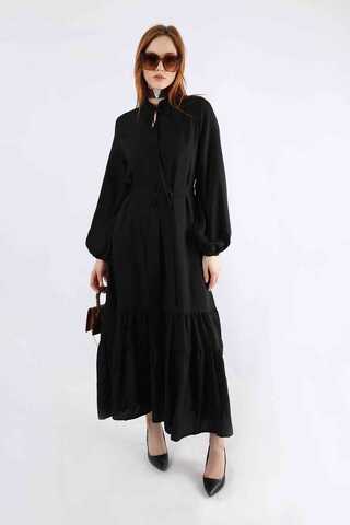 Pomegranate Belted Dress Black - 3