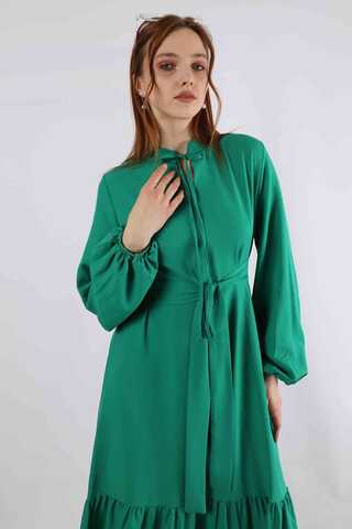Pomegranate Belted Dress Green - 4