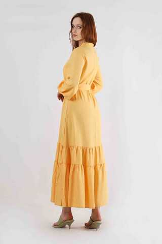 Pomegranate Belted Dress Yellow - 5