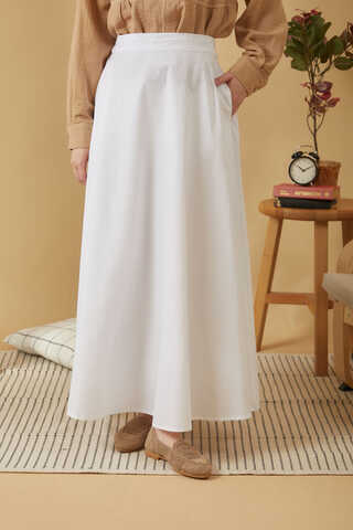 Poplin Etek Beyaz - 1