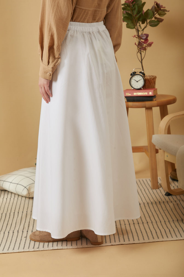 Poplin Etek Beyaz - 7