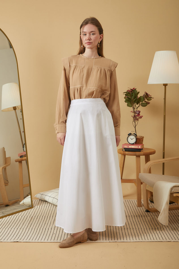 Poplin Etek Beyaz - 9