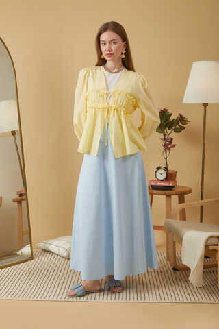 Poplin Etek Buz Mavisi - 2