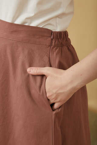 Poplin Etek Kahverengi - 2