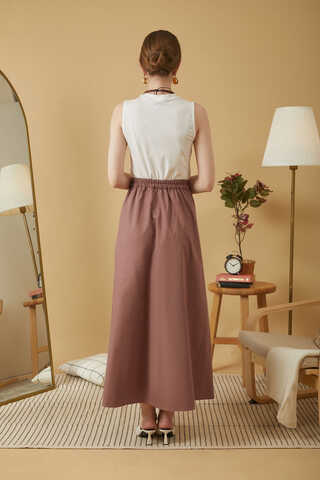 Poplin Etek Kahverengi - 8