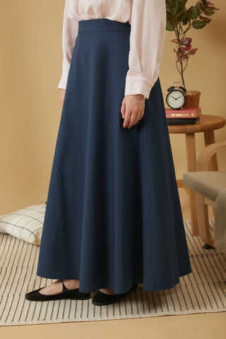 Poplin Etek Lacivert - 2