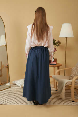 Poplin Etek Lacivert - 9