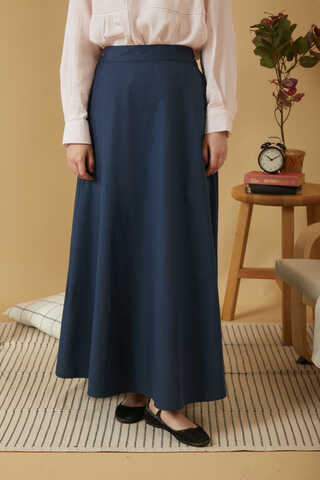 Poplin Etek Lacivert - 8