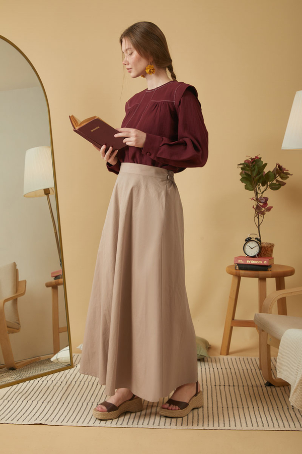 Poplin Etek Vizon - 9