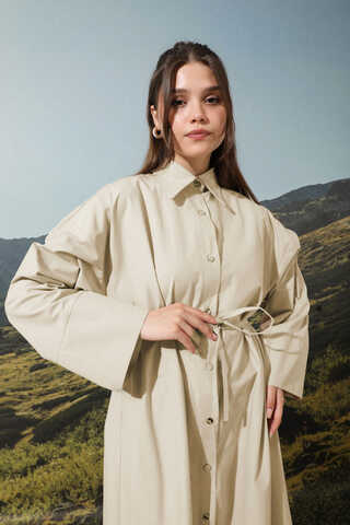 Poplin Gömlek Elbise Taş - 5