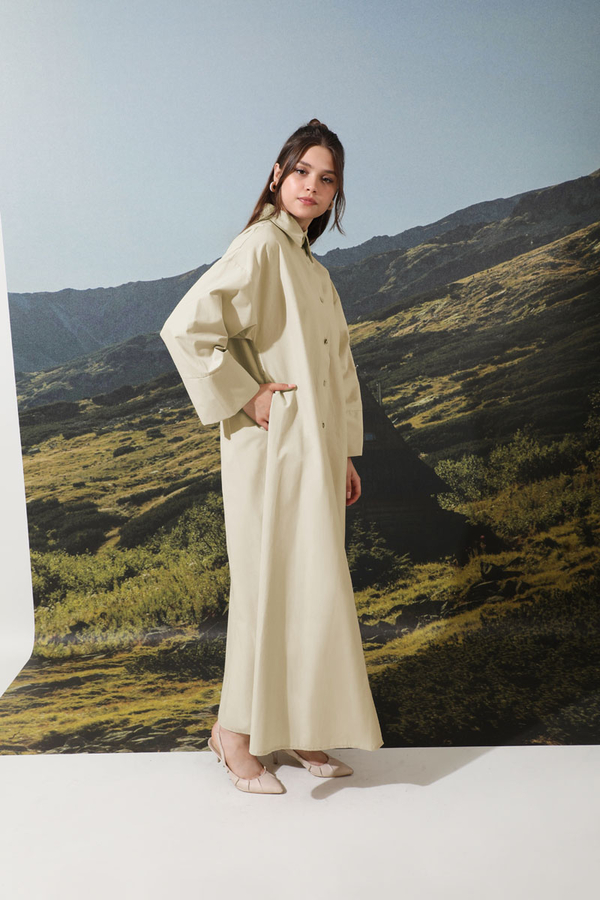 Poplin Gömlek Elbise Taş - 4