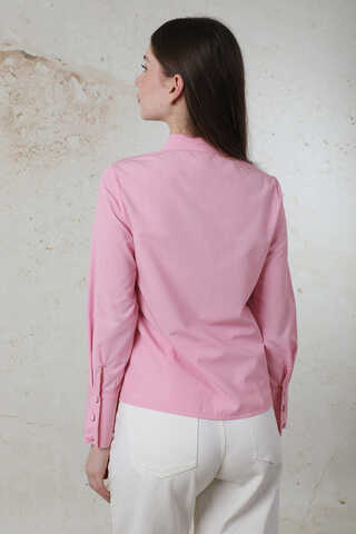 Poplin Kısa Gömlek Pembe - 6