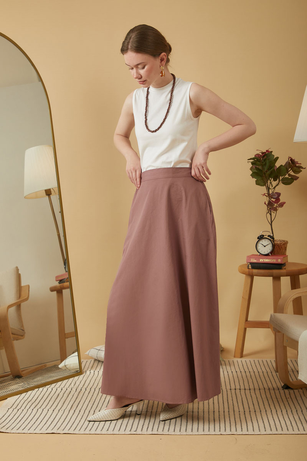 Poplin Skirt Brown - 6