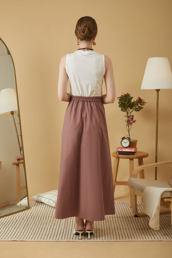 Poplin Skirt Brown - 8