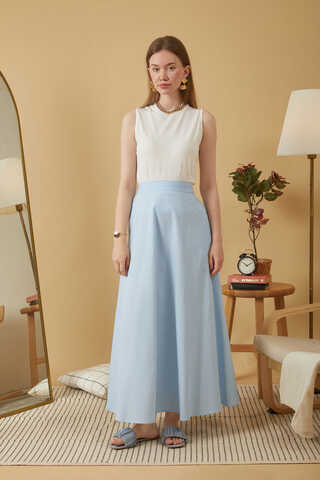 Poplin Skirt Ice Blue - 8