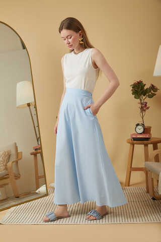Poplin Skirt Ice Blue - 11