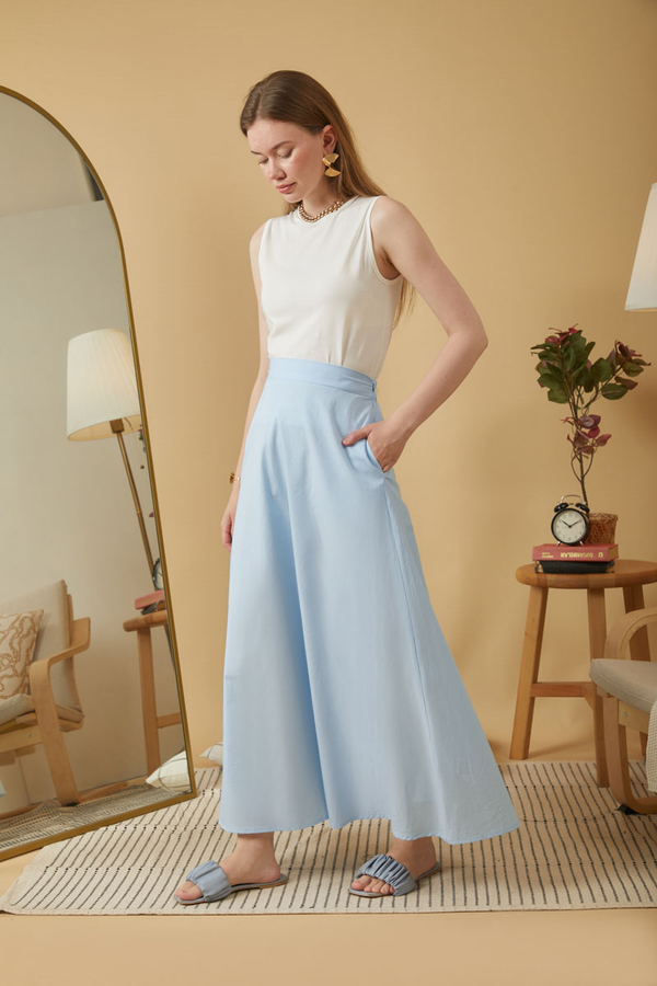 Poplin Skirt Ice Blue - 11