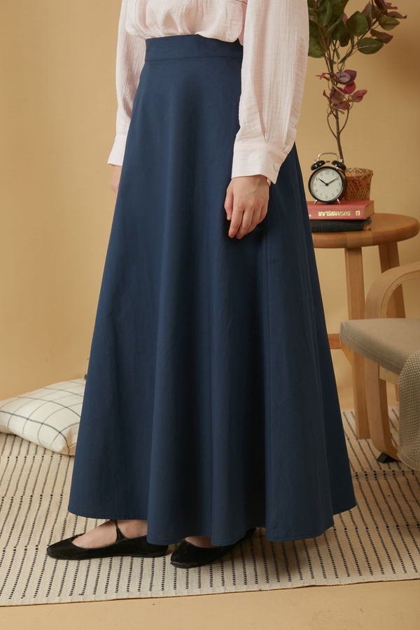 Poplin Skirt Navy Blue - 2