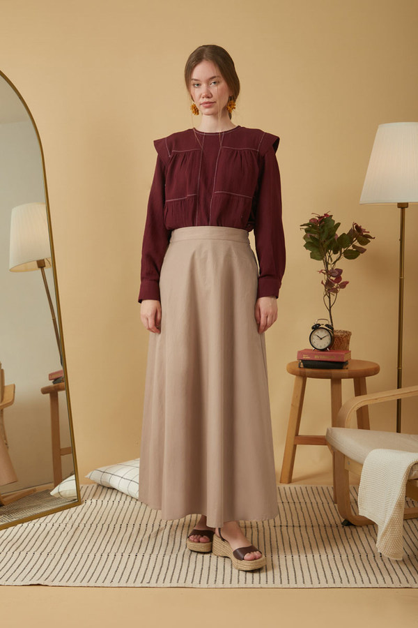 Poplin Skirt Taupe 