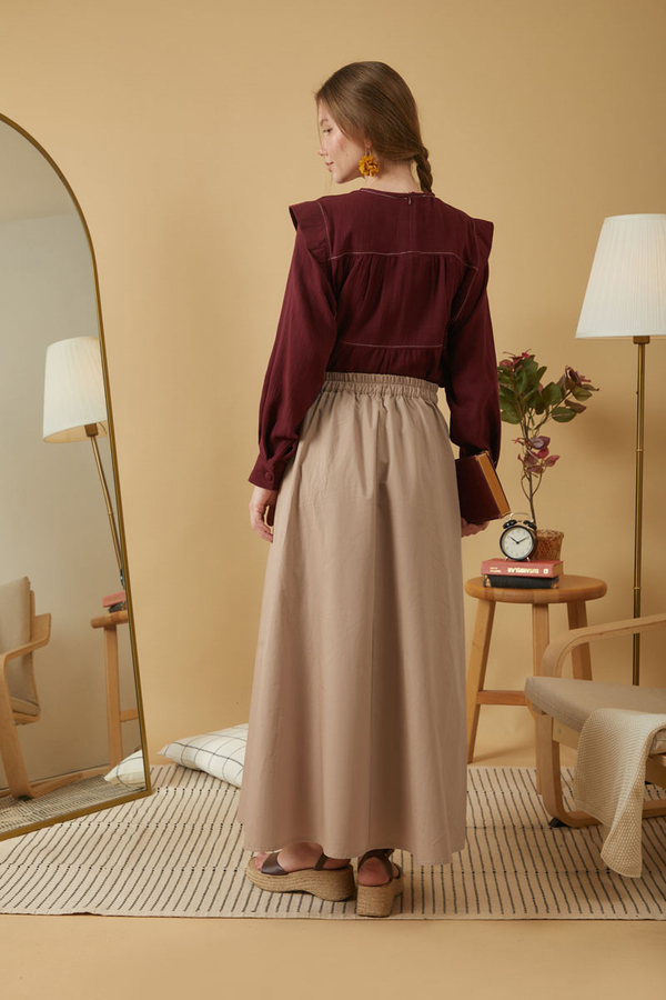 Poplin Skirt Taupe - 13