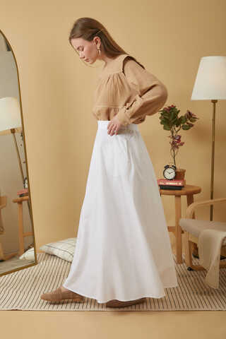 Poplin Skirt White - 5