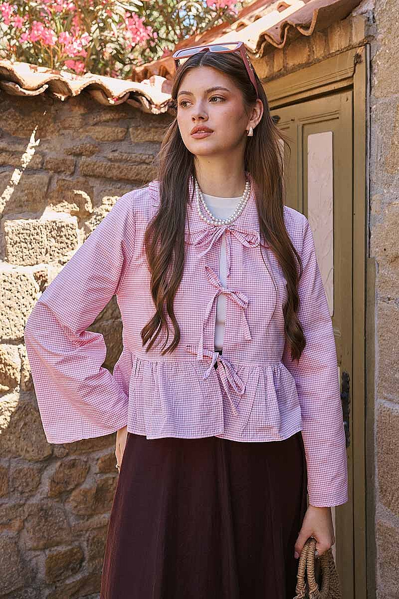 Pötikare Bağcıklı Gömlek Pembe 