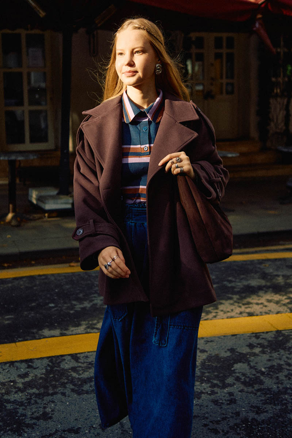 Premium Kısa Kaban Koyu Mürdüm - 7