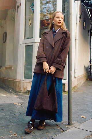 Premium Short Coat Dark Burgundy - 2