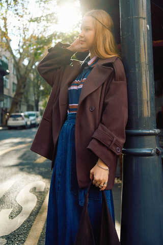 Premium Short Coat Dark Burgundy - 3