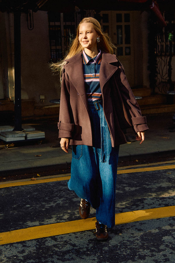 Premium Short Coat Dark Burgundy - 5