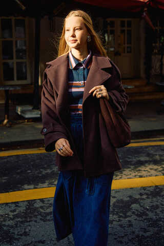 Premium Short Coat Dark Burgundy - 7