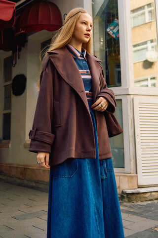 Premium Short Coat Dark Burgundy - 9